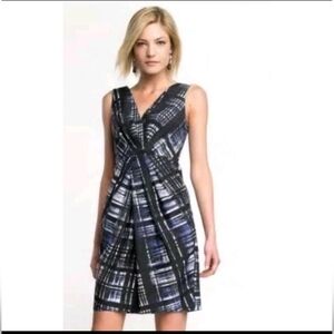 Banana Republic Black and Blue Midi Dress